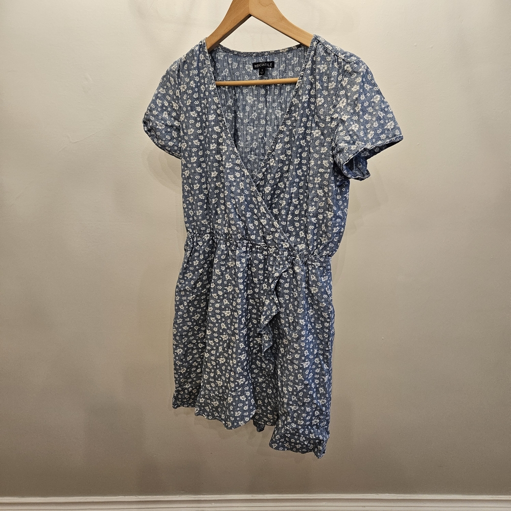 Blue Floral Wrap J Crew Dress